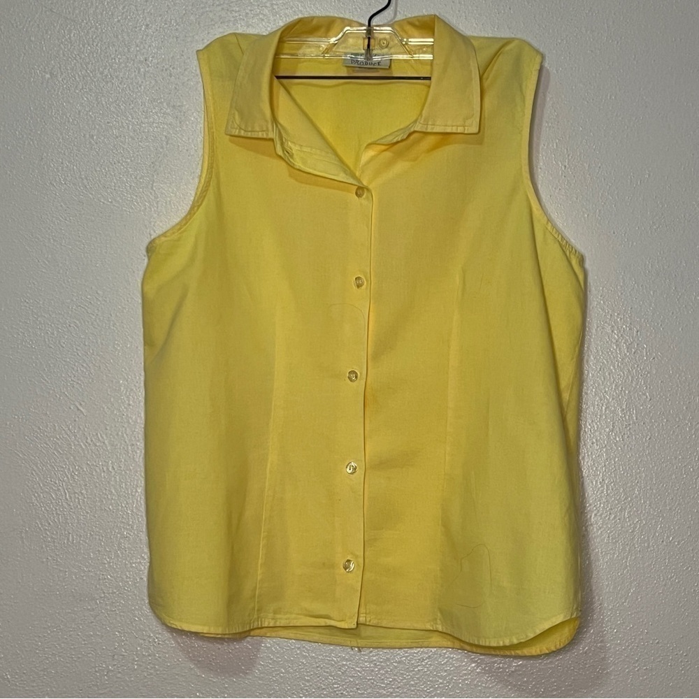Fresh Produce set: yellow sleeveless shirt, Sz L. Yellow gingham pants, Sz XL. - Picture 3 of 13